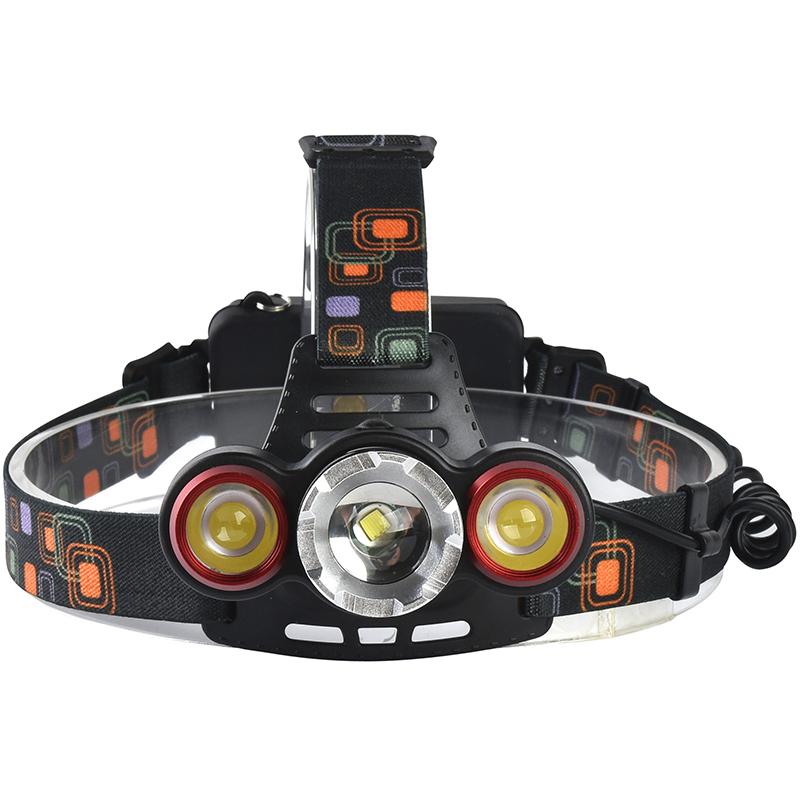 Kopflampenset mit 1 T6 und 2 XPE-Lampen mit Rücklicht